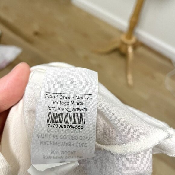 Mott & Bow Crew-Neck Marcy Tee T-Shirt Short Sleeve White size Medium - Picture 7 of 7